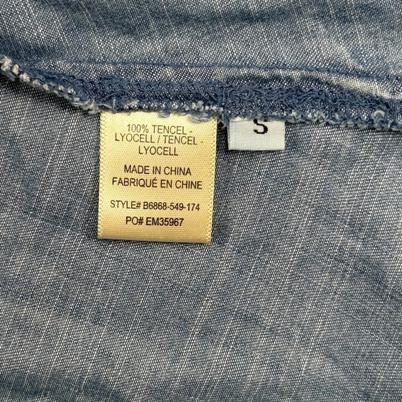 Cloth + Stone Sleeveless Halter Mini Chambray Dress Womens Size Small - Picture 4 of 8